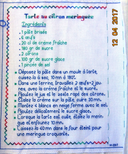 Mon livre de cuisine : Tarte au citron meringuée