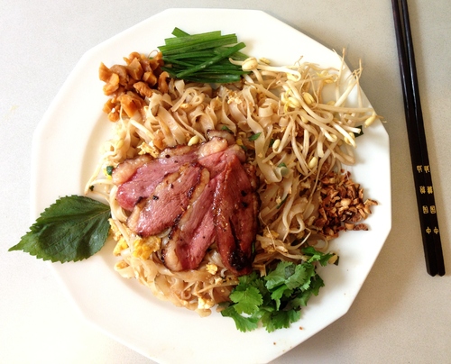 PAD THAÏ au boeuf mariné, oeuf, Shiitake et légumes