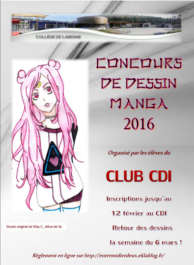 Concours de dessin Manga 2016 : lancement des inscriptions !