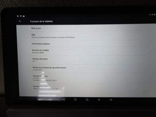 Winnovo M866 Wifi Tablette Android 6.0