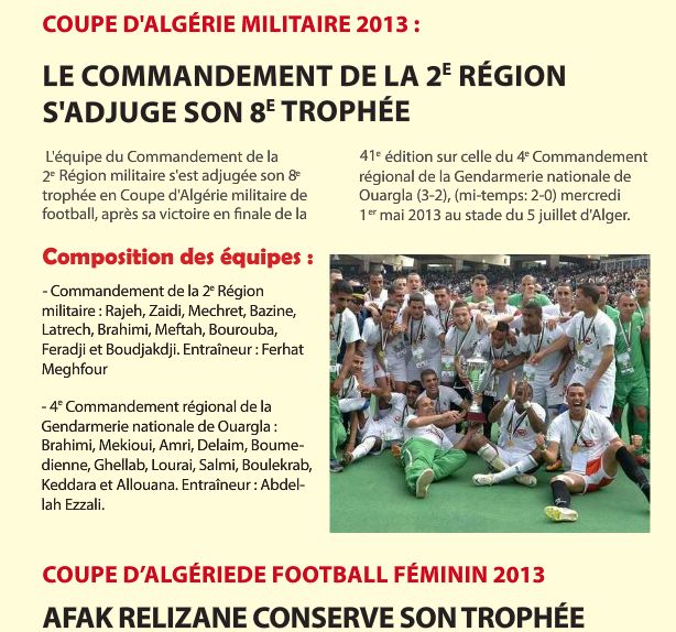 1.5.2013 finale Militaire 2ème RG_4ème cm Gendarùerie Ouargla 2-1