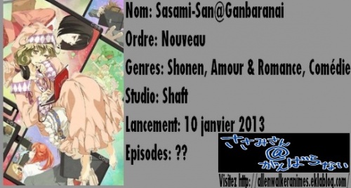 Liste des animes de l'Hiver 2013 (MAJ 30/11/2012)