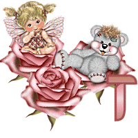 LETTRE ALPHABET - FEE NOUNOURS ROSE