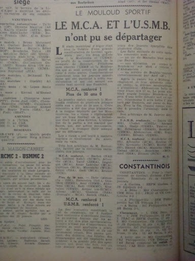 .11.1953 match gala mouloud MCA-USMB 1-1