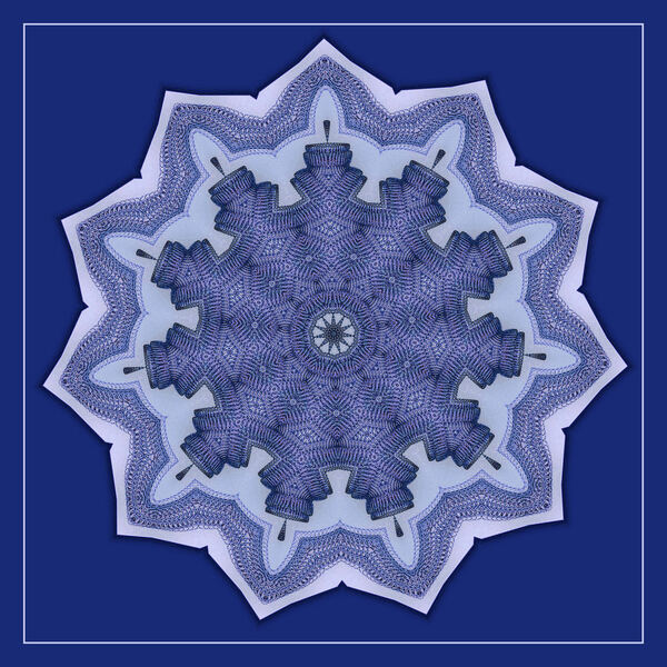 Mandalas de fractale fond bleu