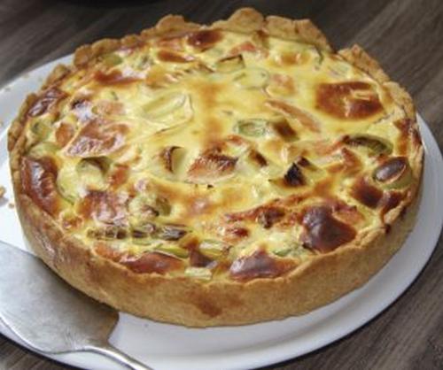 Quiche poireaux, jambon et chèvre