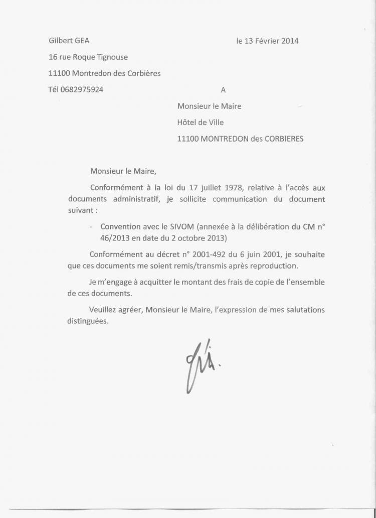 courrier pour rencontre