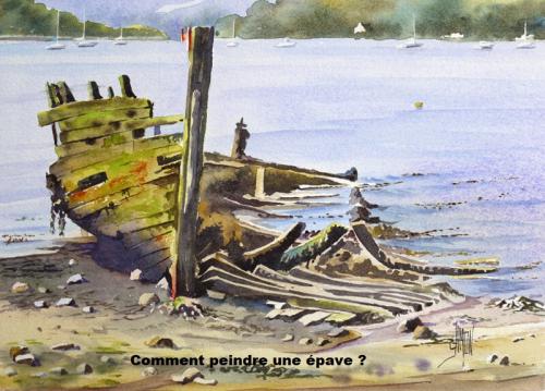 Dessin et peinture - vidéo 3075 : Comment peindre naufrage ou épave ? - toutes les techniques.