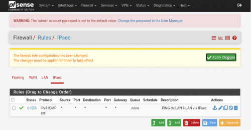 VPN IPsec de site-à-site avec PFSENSE