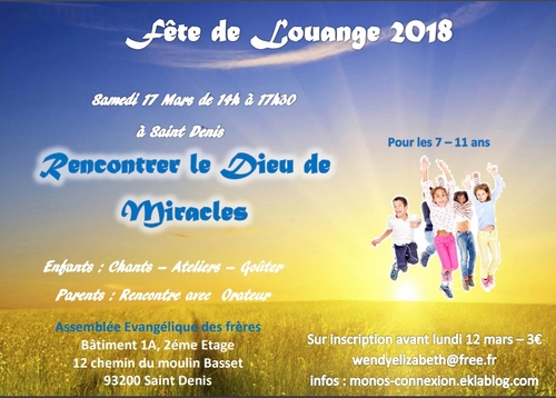 Fête de Louange 2018 - Dernier Rappel !