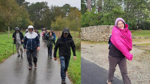 Une rando sous la pluie à Larmor Baden !!!! nous étions 32 a braver la pluie pour marcher 11,800km !!! Respect !!!!