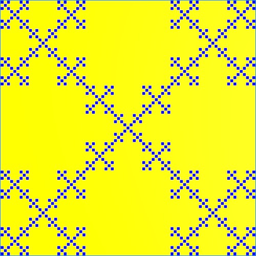 Le fractal de Sierpinski après la 3 division par 3