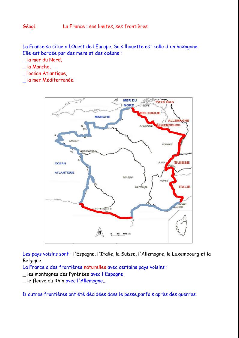 Le Relief De La France Cm1 Evaluation La géographie au CM1 : prép et leçons -