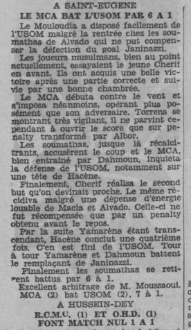 Dimanche 21.2.1937 à St Eugène MCA-USOM 6-1