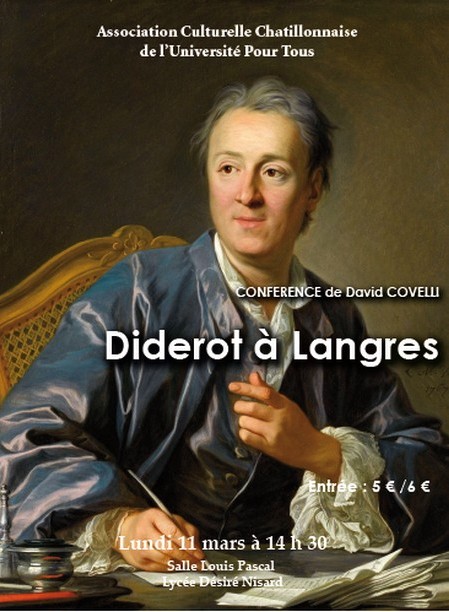 Diderot à Langres", une conférence de David Covelli, pour l'Association Culturelle Châtillonnaise