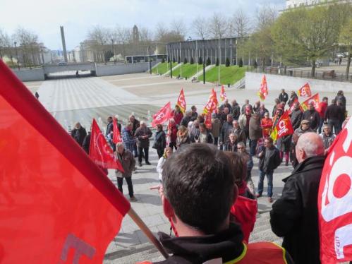 Le rassemblement avait lieu à l'appel de la CGT.