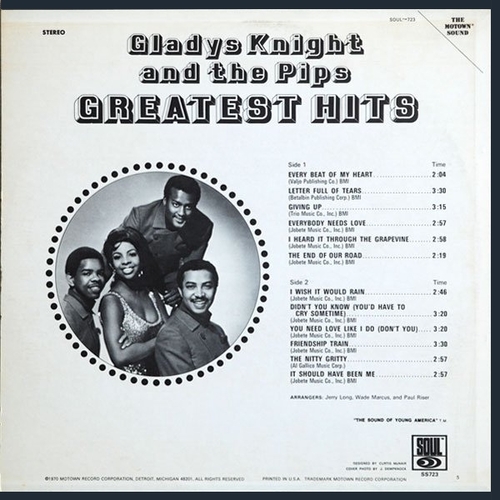 Gladys Knight & The Pips : Album " Greatest Hits " Soul Records SS 723 [ US ]