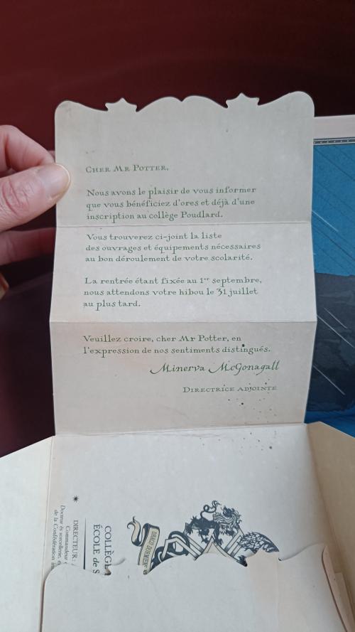 la lettre lien chapitres 1-3-4 tome 1 Harry Potter