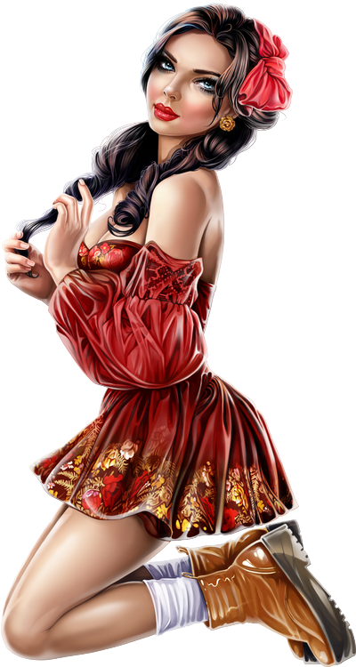 Tubes Femmes en Rouge