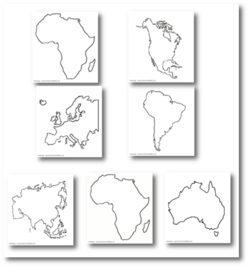 Les continents - Jeu de cartes