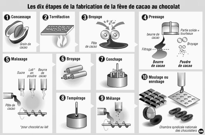 La fabrication du chocolat à partir de la fève de cacao - L'Univers Du  Chocolat