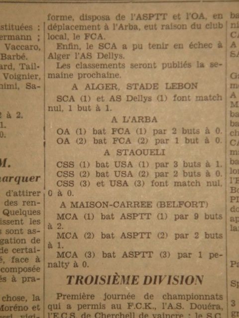 Dimanche 12.10.1930 au Stade Belfort MCA-ASPTT 9-2