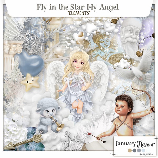 JANUARY FLAVOR - Fly in the star my angel elements de kittyscrap