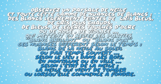 Dessin et peinture - vidéo 4165 : Est-ce que la neige est blanche ? peinture acrylique et huile.