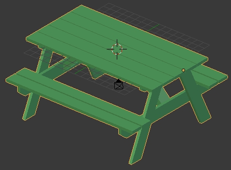 La table à pique-nique terminée