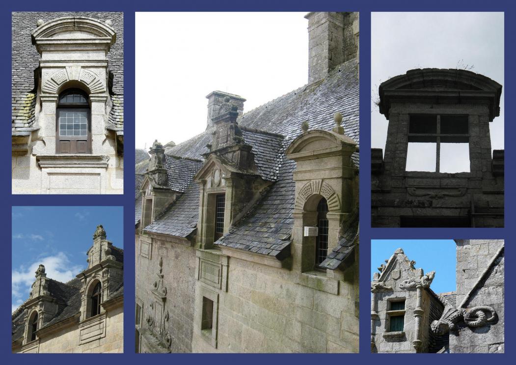 Lucarnes et chiens assis