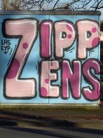 Graffito am Poller Rheinufer
