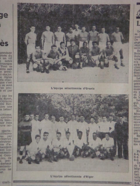 21.5.1939 Oran-Alger 1-0 photos des deux équipes