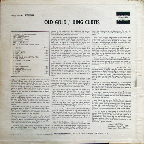 King Curtis : Album " Old Gold " Tru Sound Records TRU 15006 [ US ]
