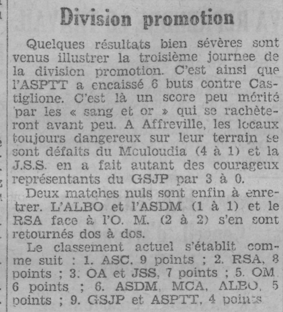 Dimanche 27.10.1929 à Affreville O.A (Olympique Affreville) -MCA 4-1