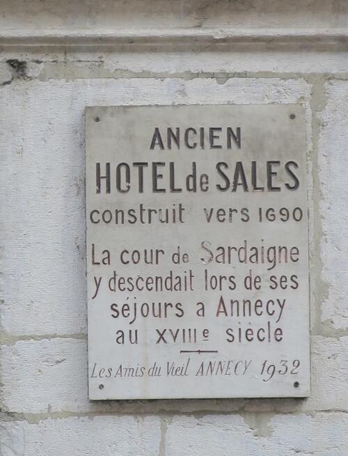 L'ancien hôtel particulier de Sales à Annecy