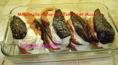 Millefeuille d'Aubergine, Tomate et Mozzarella