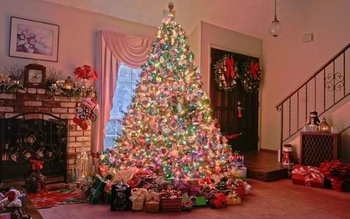 christmas-tree-near-chimney