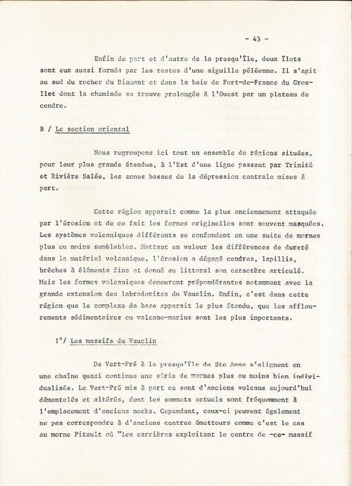1970 Une géographie des paysages de la Martinique
