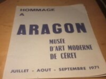 Plaquette Hommage Ã  Aragon Ville de CÃ©ret - 1971