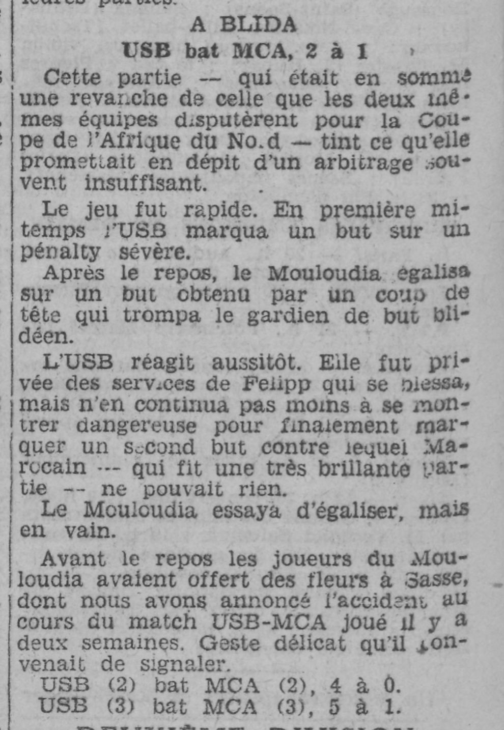 Dimanche 6.12.1931 à Blida USB-MCA 2-1