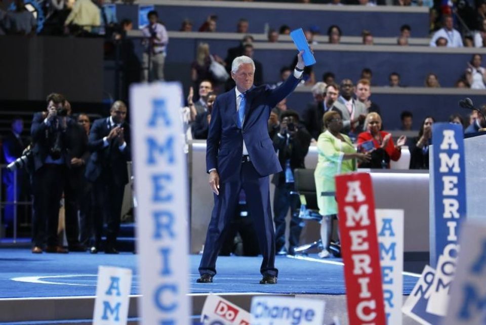 L'ancien président Bill Clinton lors de son discours à la convention démocrate à Philadelphie, le 26 juillet.