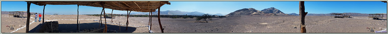 Vue panoramique 360° sur le désert et le Cimetière de Chauchilla -  Nazca - Pérou