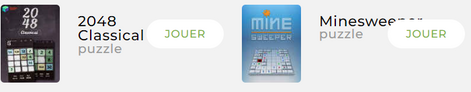 Affiche de « 2048 Classical » et « Minesweeper »