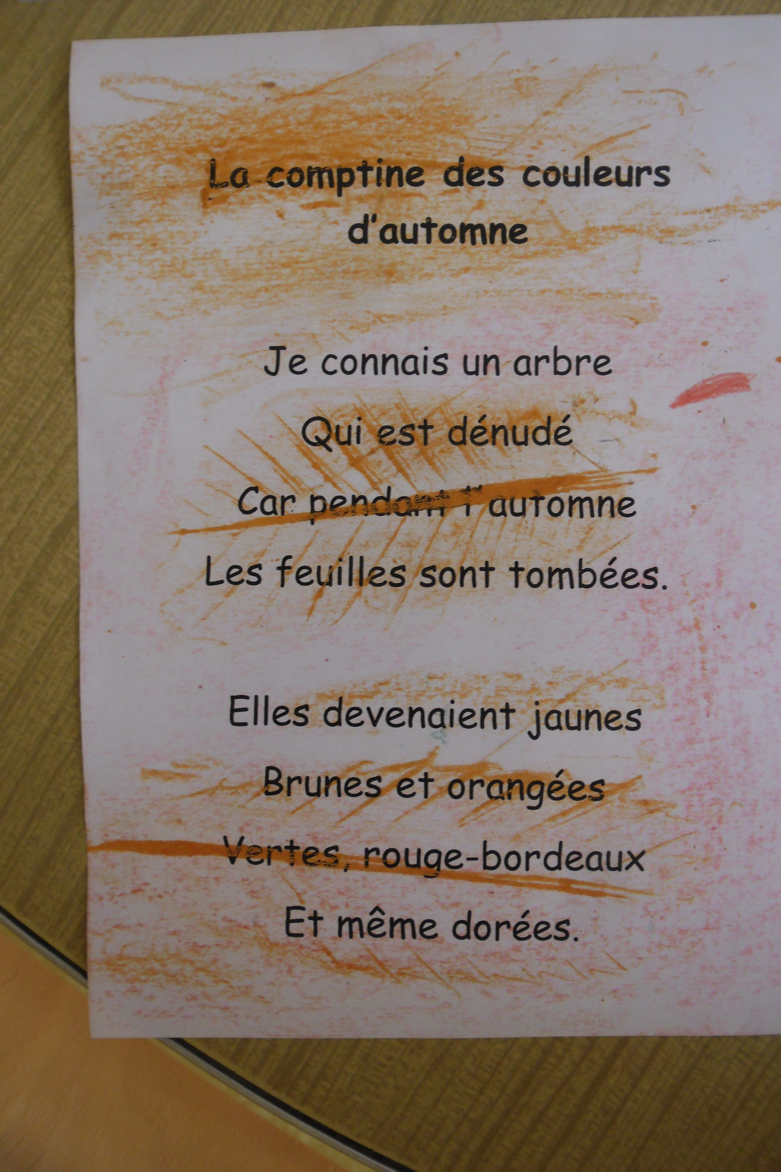 La Comptine Des Couleurs D automne Comptine d'automne - Fleur de paillette