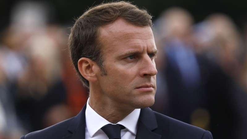 Le président Emmanuel Macron à une cérémonie commémorant l'appel du 18 juin 1940, le 18 juin 2018 à Suresnes.