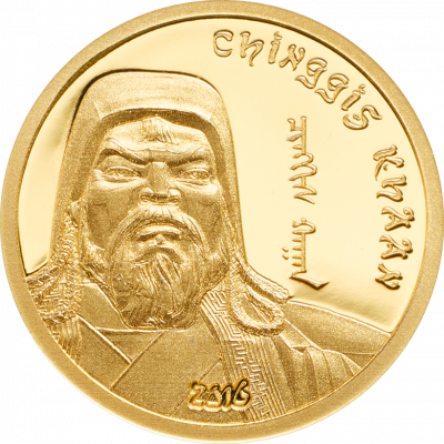MONGOLIE 2 PIECES OR ET ARGENT DE 1000 TUGIRK POUR GENGIS KHAN