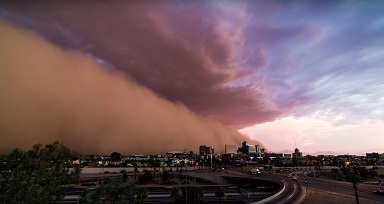 Les nuages de poussière ou de sable ... 