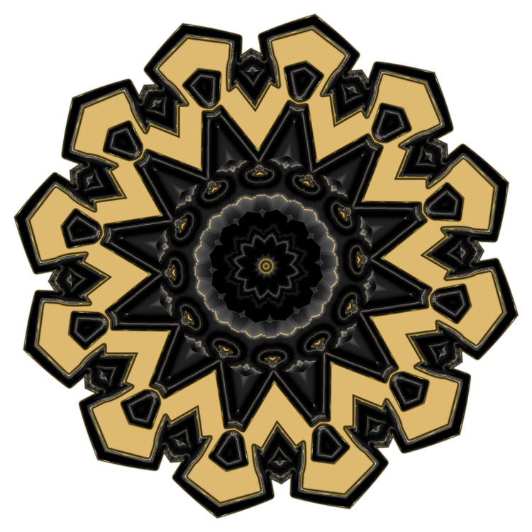 Mandalas IMG or et noir fond transparent