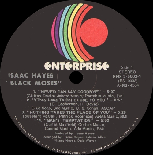 Isaac Hayes : Album " Black Moses " Enterprise Records ENS-2-5003 [ US ]