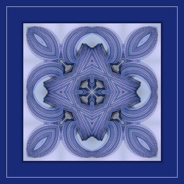 Mandalas de fractale fond bleu